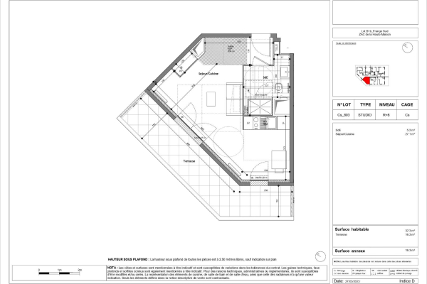 Appartement Studio de 32 m² à louer à CHAMPS SUR MARNE