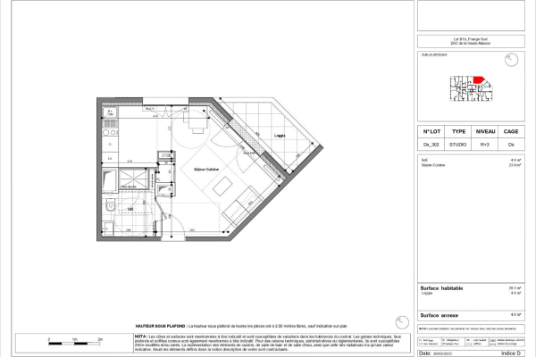 Appartement Studio de 28 m² à louer à CHAMPS SUR MARNE